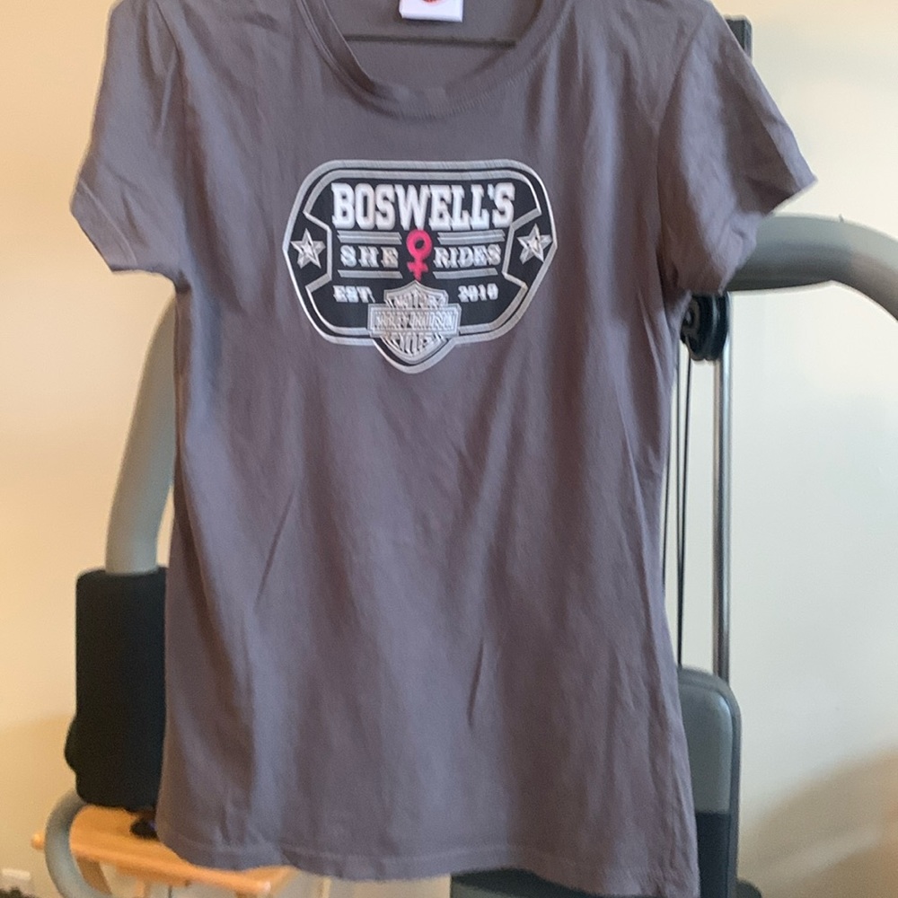 Ladies vintage Harley Davidson gray she ride shirt